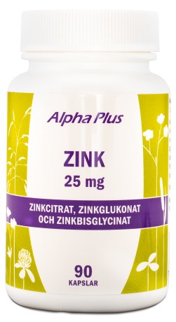 Alpha Plus Zink 25 mg, Kosttillskott - Alpha Plus