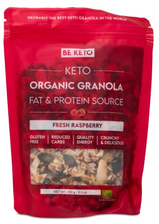 Miniatyrbild BeKeto KETO Organic Granola, Fresh Raspberry, 250 g
