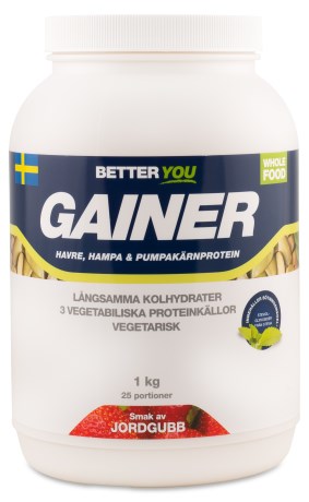 Miniatyrbild Better You Vegetarisk Gainer, Jordgubb, 1 kg