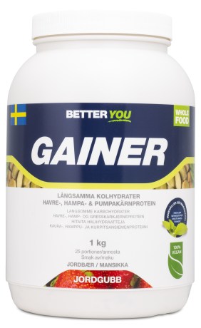 Miniatyrbild Better You Vegetarisk Gainer, Jordgubb, 1 kg