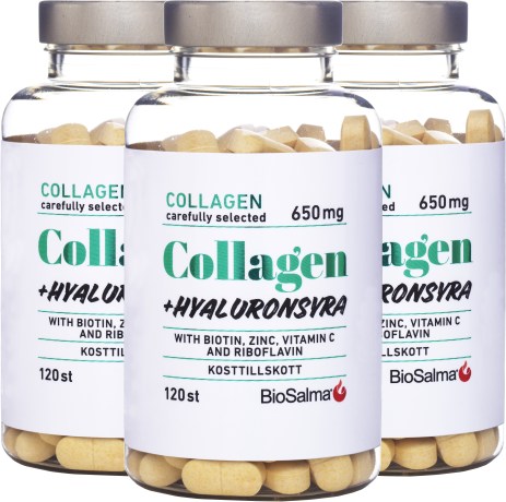 Miniatyrbild BioSalma Collagen 650 mg + Hyaluronsyra, 360 tabl