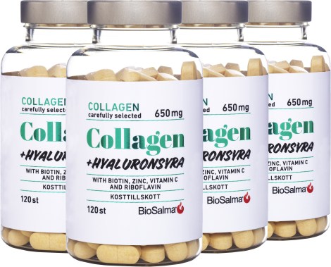 Miniatyrbild BioSalma Collagen 650 mg + Hyaluronsyra, 480 tabl