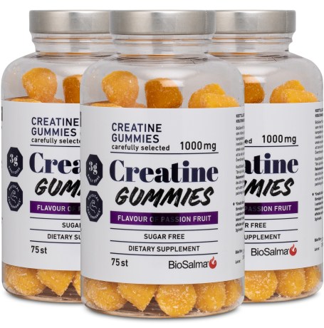 Miniatyrbild BioSalma Creatine Gummies 1000 mg, Passion Fruit, 225 Gummies