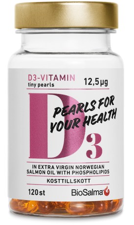 Miniatyrbild BioSalma D3-vitamin 12,5 ug Tiny Pearls , 120 kaps