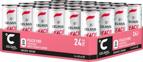 Miniatyrbild Celsius, Peach Vibe kolsyrad, 24-pack