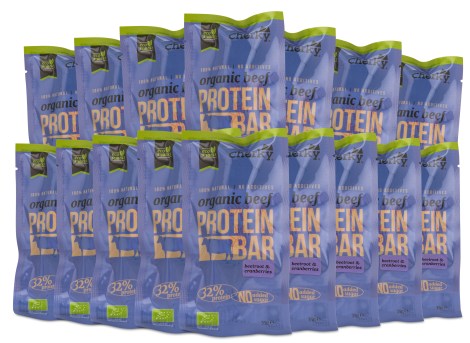 Miniatyrbild Cherky Foods Meat Bar Beef Eco, Beetroot & Cranberry, 16-pack
