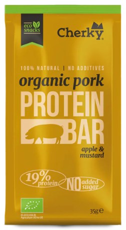 Miniatyrbild Cherky Foods Meat Bar Pork Eco, Apple & Mustard, 35 g