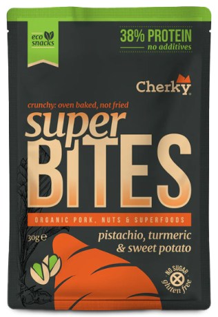 Miniatyrbild Cherky Foods Super Bites Eco, Pork,Pistachio,Tumeric & Sweet Potato, 30 g