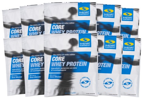 Miniatyrbild Core Whey Protein Portionspse, Banan Milkshake, 10-pack