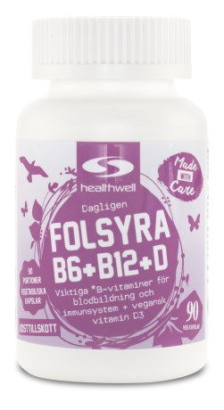 Folsyra+B6+B12+D, Kosttillskott - Healthwell