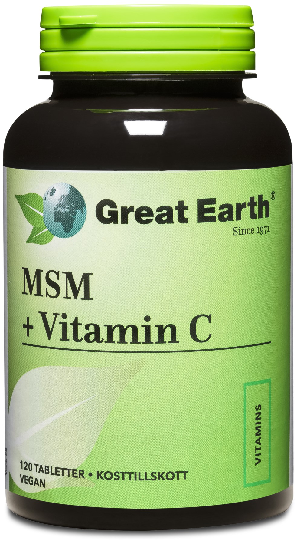 Köp Great Earth MSM + Vitamin C hos Svenskt Kosttillskott. Snabbt & fraktfritt!