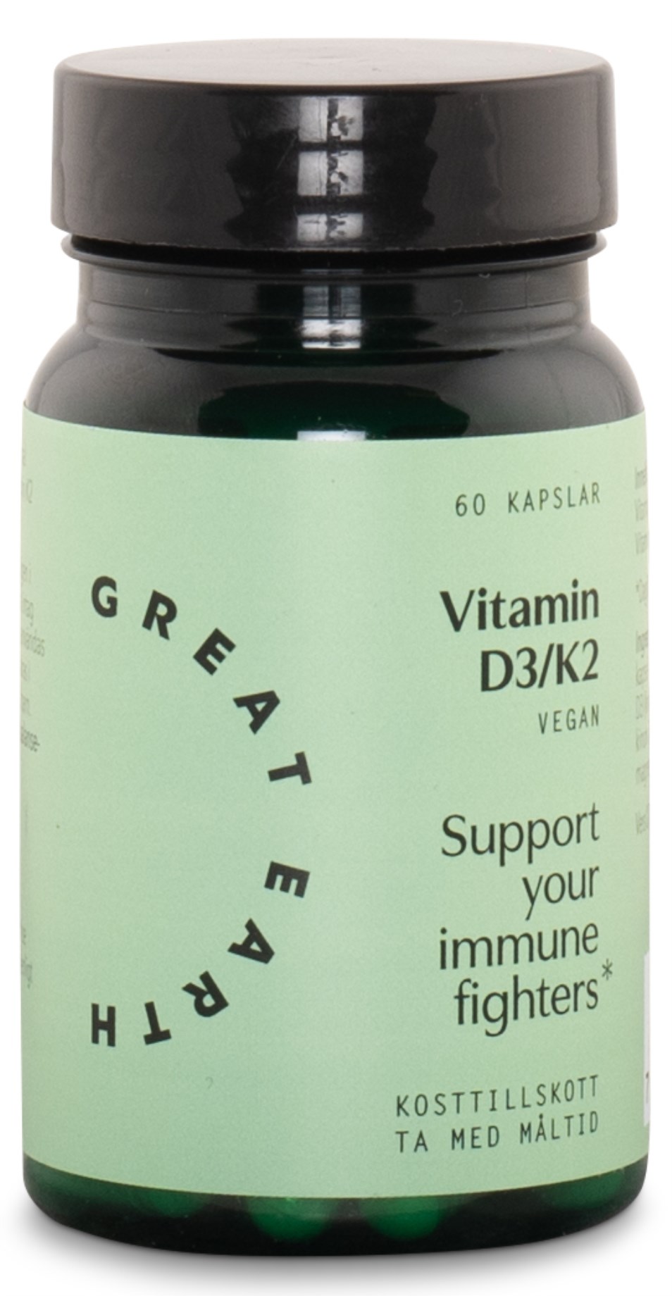 Great Earth Vitamin D3/K2 Svenskt Kosttillskott