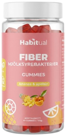 Miniatyrbild Habitual Fiber/Mj�lksyrabakterie Gummies, Ananas & Apelsin, 60 Gummies