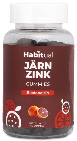 Miniatyrbild Habitual Zink + J�rn Gummies, Blodapelsin, 60 Gummies