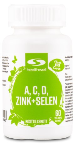 Healthwell A, C, D, Zink+Selen, Vitamin & Mineraltillskott - Healthwell