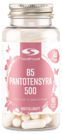 Healthwell B5 Pantotensyra 500, Vitamin & Mineraltillskott - Healthwell