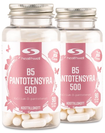 Miniatyrbild Healthwell B5 Pantotensyra 500, 180 kaps