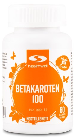 Healthwell Betakaroten 100, Vitamin & Mineraltillskott - Healthwell