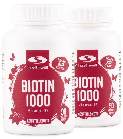 Miniatyrbild Healthwell Biotin 1000, 180 kaps