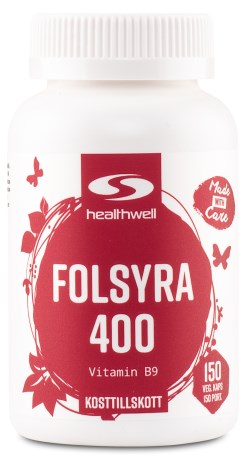 Healthwell Folsyra 400, Vitamin & Mineraltillskott - Healthwell