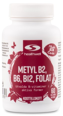 Healthwell Metyl B2, B6, B12, Folat, Vitamin & Mineraltillskott - Healthwell