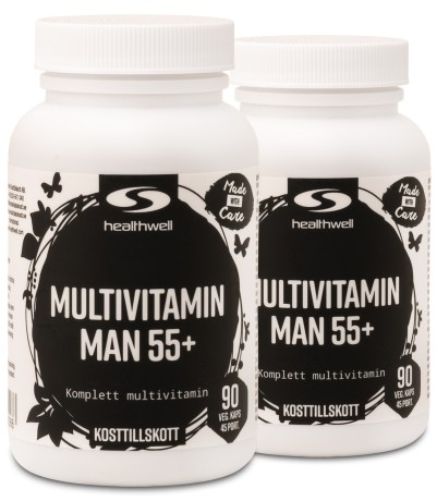 Miniatyrbild Healthwell Multivitamin Man 55+, 180 kaps