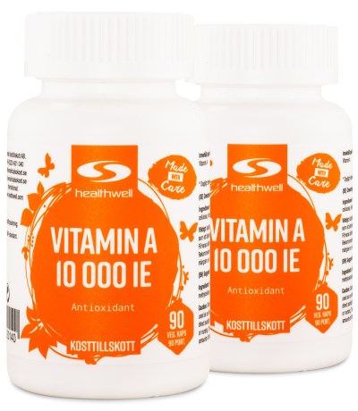 Healthwell Vitamin A 10000 IE, Kosttillskott - Healthwell