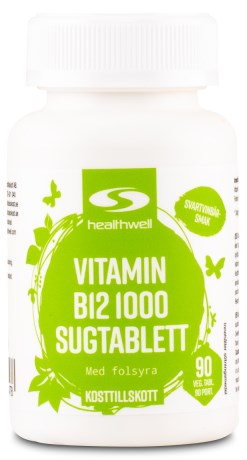 Healthwell Vitamin B12 1000 Sugtabletter, Vitamin & Mineraltillskott - Healthwell