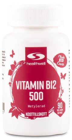 Healthwell Vitamin B12 500 Metylerad, Vitamin & Mineraltillskott - Healthwell
