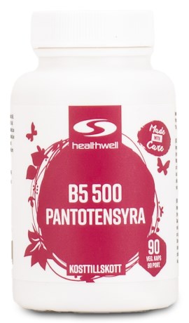 Healthwell Vitamin B5 500 Pantotensyra, Vitamin & Mineraltillskott - Healthwell