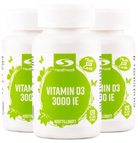 Healthwell Vitamin D3 3000 IE, Vitamin & Mineraltillskott - Healthwell