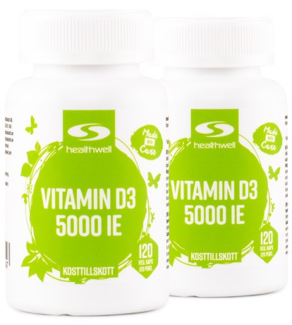Healthwell Vitamin D3 5000 IE, Vitamin & Mineraltillskott - Healthwell