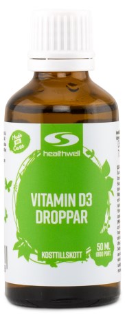 Healthwell Vitamin D3 Droppar, Vitamin & Mineraltillskott - Healthwell