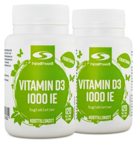 Healthwell Vitamin D3 1000 IE Sugtabletter, Vitamin & Mineraltillskott - Healthwell
