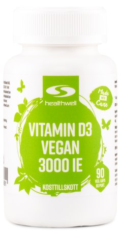 Healthwell Vitamin D3 Vegan 3000 IE, Vitamin & Mineraltillskott - Healthwell