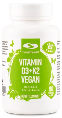 Healthwell Vitamin D3+K2 Vegan, Vitamin & Mineraltillskott - Healthwell