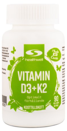 Healthwell Vitamin D3+K2, Vitamin & Mineraltillskott - Healthwell