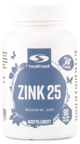 Healthwell Zink 25, Vitamin & Mineraltillskott - Healthwell