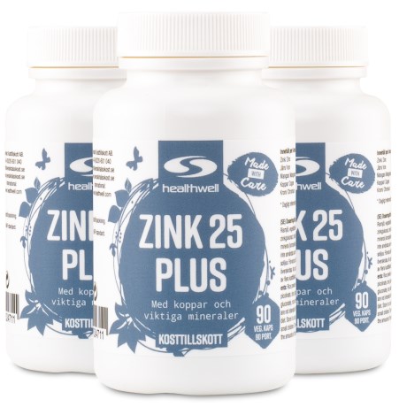 Healthwell Zink 25 Plus, Vitamin & Mineraltillskott - Healthwell