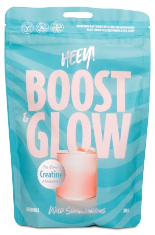 Miniatyrbild HEEY Boost & Glow, Creatine + Coll-egan, Smultron, 300 g