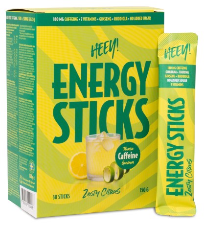 Miniatyrbild HEEY Energy Sticks Koffein+Guarana, Zesty Citrus, 30 sacher
