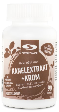 Kanelextrakt+Krom, Kosttillskott - Healthwell