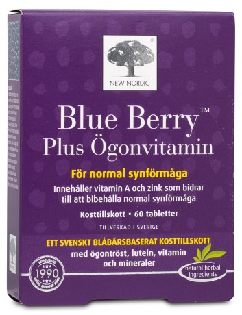 Miniatyrbild New Nordic Blue Berry Plus �gonvitamin, 60 tabl