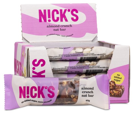 Miniatyrbild Nicks Nut Bar, Almond Crunch, 12-pack