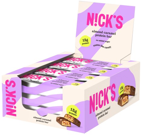 Miniatyrbild Nicks Protein Bar , Almond caramel , 12-pack