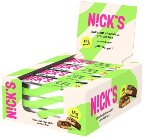 Miniatyrbild Nicks Protein Bar , Hazelnut chocolate , 12-pack