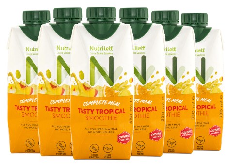Miniatyrbild Nutrilett Less Sugar Smoothie, Tasty Tropical, 6-pack