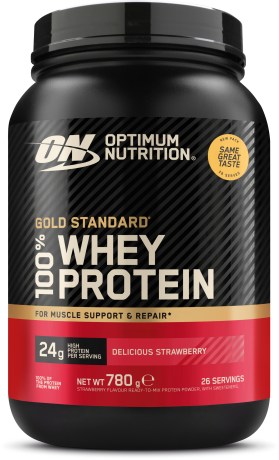 Miniatyrbild Optimum Nutrition 100% Whey Gold Standard, Jordgubb, 780 g