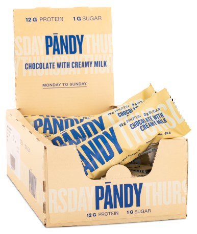 Miniatyrbild Pndy Protein Bar, Chocolate with Creamy Milk, 18-pack