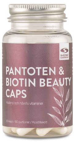 Pantoten & Biotin Beauty Caps, Vitamin & Mineraltillskott - Svenskt Kosttillskott